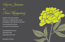 Unique Yellow Blossoms Grey Bridal Shower Invitations