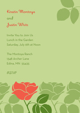 Pink Roses Black Polka Dots Invitations