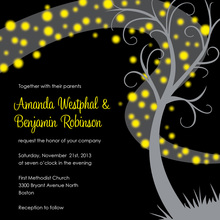 Unique Classic Yellow Blossom Charcoal Wedding Invites