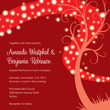 Night Swirl Red Square Wedding Invitations
