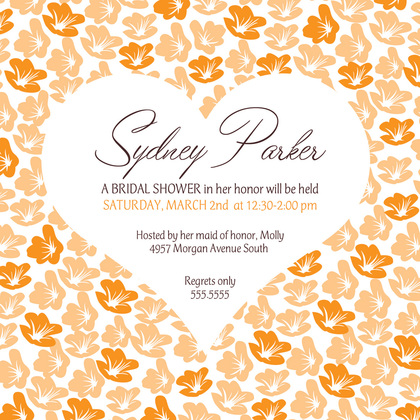 Heart In Bloom Orange RSVP Cards