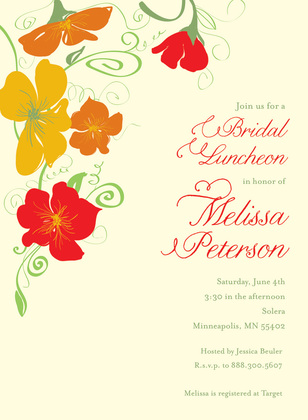 Designer Floral Cream RSVP Cards