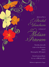 Colorful Flower Jubilee In Purple Bridal Invitations