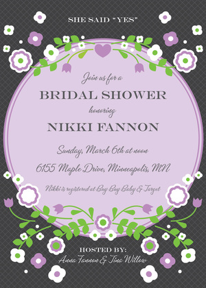 Vintage Bright Pink Floral Shape Party Invitations