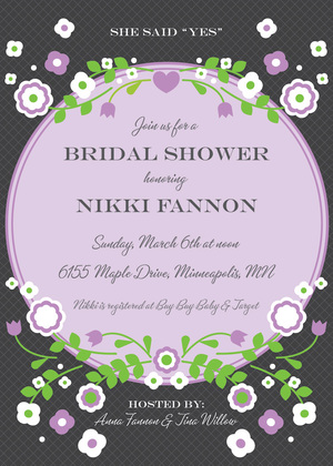 Vintage Bright Pink Floral Shape Party Invitations