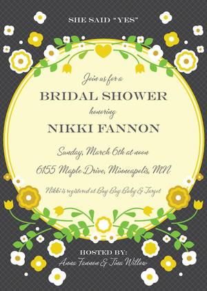 Vintage Bright Pink Floral Shape Party Invitations