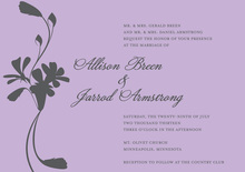 Traditional Yellow Blossoms Lavender Bridal Invites