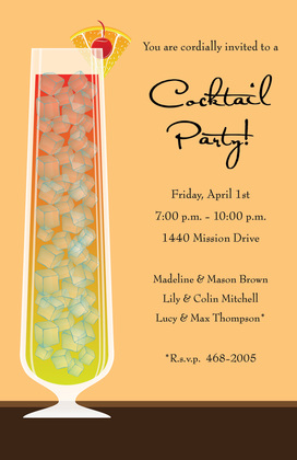 Sunset Cocktail Pink Formal Drink Party Invitations