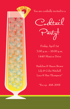 Sunset Cocktail Red Drink Invitations