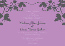 Modern Grape Vine Lavender Wedding Invitations