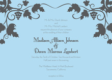 Traditional Classic Blue Vines Invitation