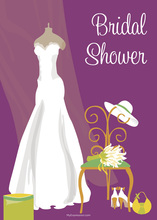 Bridal Dress Special Day Purple Bridal Shower Invites