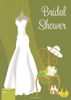 Bridal Dress Special Day Brown Bridal Invitations