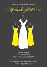 Modern Yellow Waiting Dress Charcoal Bridal Invites