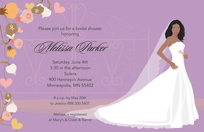 Bridal Elegance Brunette Bridal Shower Invitations