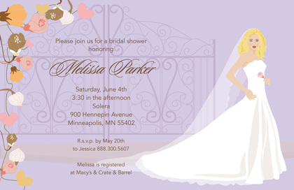 Bridal Elegance Brunette Bridal Shower Invitations