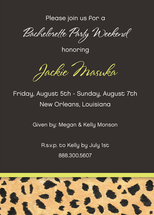 Black Leopard Skin Pattern Party Invitations