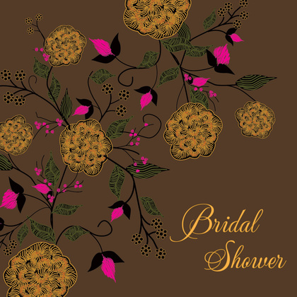 Dainty Floral Brown RSVP Cards