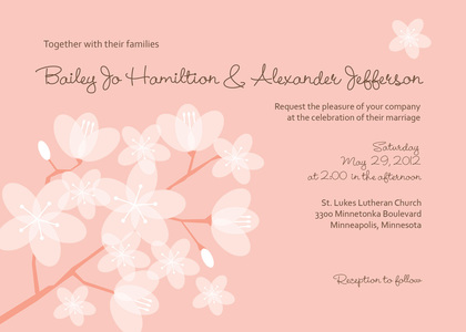 Peach Posies Wedding Shower Invitations