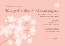 Peach Posies Stylish Pink Wedding Invitations