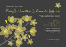 Green Honeysuckle Charcoal Wedding Shower Invites