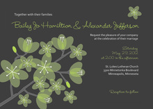 Modern Posies Modern Green Bridal Shower Invitations