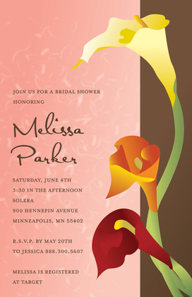 Gradient Sunset Lilies Spring Garden Party Invites