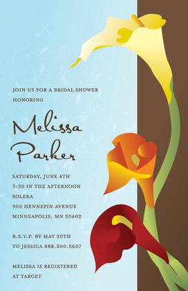 Gradient Sunset Lilies Orange Garden Party Invitations