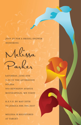 Gradient Sunset Lilies Garden Party Invitations