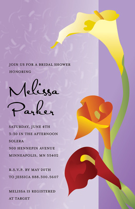 Detailed Gradient Sunset Lilies Garden Invitations