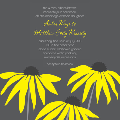 Modern Yellow Flowers RSVP Cards