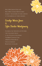 Brown Leafy Modern Flourish Wedding Invitations