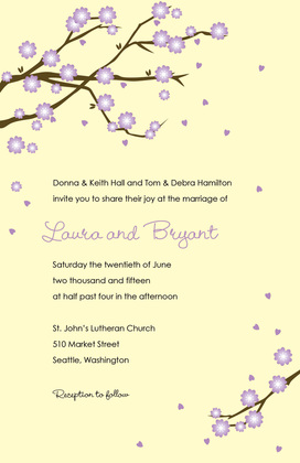 Spring Time Billowy Blossoms Wedding Invitations