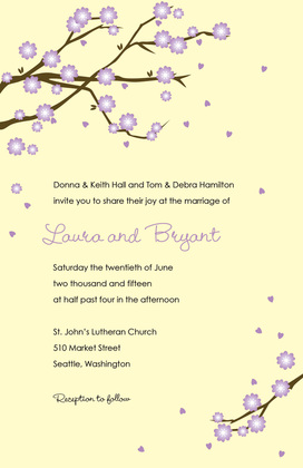 Unique Yellow Blossoms Grey Bridal Shower Invitations