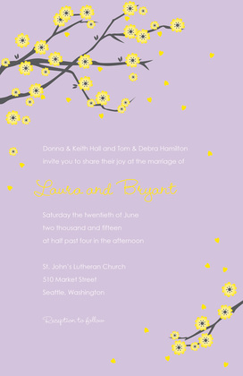 Classic White Blossoms In Pink Bridal Invitations