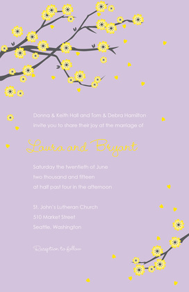 Modern Pink Blossoms Wedding Invitations