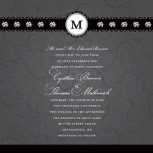 Unique Black Damask Frame Formal Party Invitations