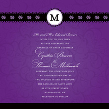 Trendy Ornate Damask Purple Wedding Shower Invitation