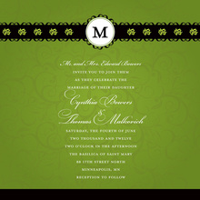 Modern Stylish Green Border Party Invitations