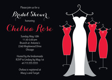 Red Bridesmaid Holiday Damask Invitations