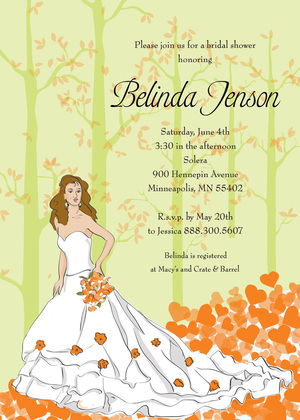 Fairy Tale Black Haired Bride Shower Bridal Invites