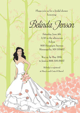 Fairy Tale Black Haired Bride Shower Bridal Invites