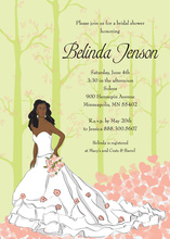 Fairy Tale African American Bride Bridal Shower Invites