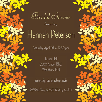 Bright Blooms Green Teal Invitations