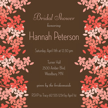 Bright Blooms Pink-Brown Square Wedding Invitations