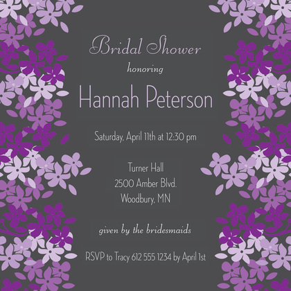 Bright Blooms Pink-Brown Square Wedding Invitations