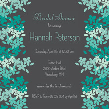 Bright Blooms Green Teal Invitations