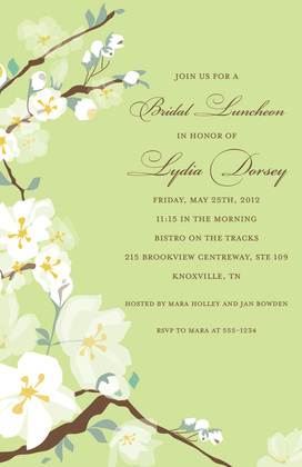Unique Posy Branch Lovely Lavender Wedding Invitations