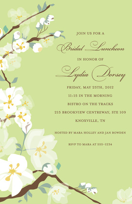 Modern Beautiful Posy Branch In Summer Wedding Invites