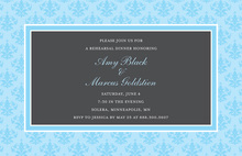 Teal Panel Black Border Invitations